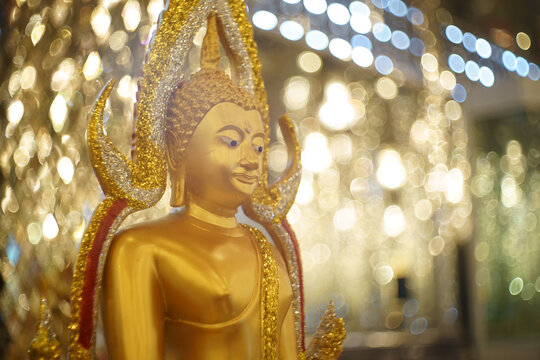 Beautiful golden buddha state in Thailand