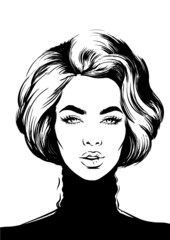 Beautiful woman with lush hairdo