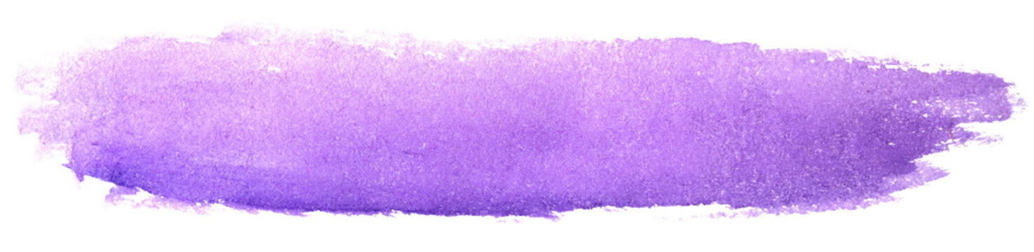 Watercolor purple paint texture abstract shape. Isolated on white background.