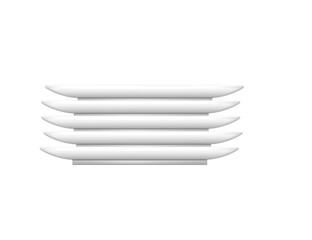 Stack pile of clean white ceramic plates vector illustration on white background realism style