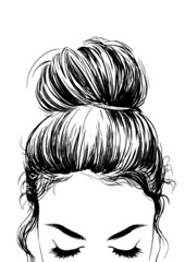 girl with cute bun hairstyles