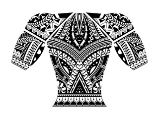 Polynesian body style tattoo ornament