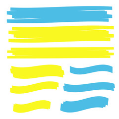 Marker marks. Yellow marker text selection vector