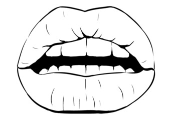 Woman lips close-up