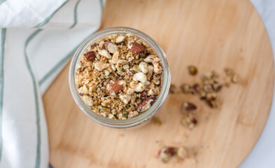 Homemade Granola with nuts and oatmeal