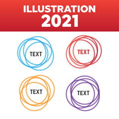 Rounded shapes. Overlapping rounds icons. Overlapping color circle vector