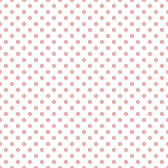 Great for wallpaper. Seamless pattern with pink wheel shapes lined up. White background.