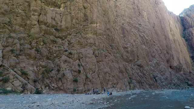 Climbers at Todra Gorge