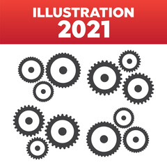 Gears vector icons. Gear wheel machine signs