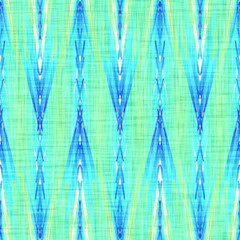 Turquoise blue uneven stripe linen texture background. Seamless mottled textile effect. Distressed aqua dye pattern. Coastal cottage beach decor, modern sailing fashion, soft furnishing repeat cloth
