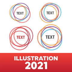 Colored rings. Overlapping circles bubbles vector color ring