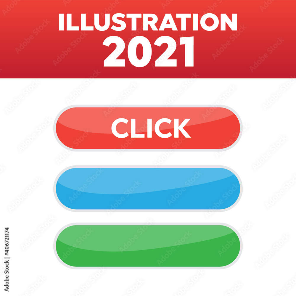 Wall mural glass buttons plastic glossy sign. web button glossy colorful rounded