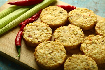 Healthy vegan diet- uncooked fresh cutlets 