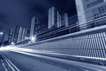 Fototapeta na wymiar traffic in urban city at night