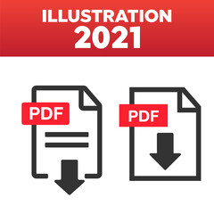 File download icon. Document icon set. PDF file download icon