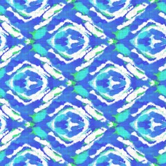 Turquoise blue glitch geo linen texture background. Seamless abstract textile effect. Distressed aqua melange dye pattern. Coastal cottage decor, modern sailing fashion or soft furnishing repeat cloth