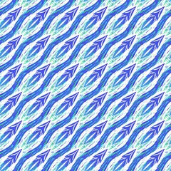 Turquoise blue uneven stripe linen texture background. Seamless mottled textile effect. Distressed aqua dye pattern. Coastal cottage beach decor, modern sailing fashion, soft furnishing repeat cloth