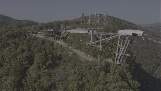 Sochi, Russia. Bridge in aerial view Sochi Skypark
