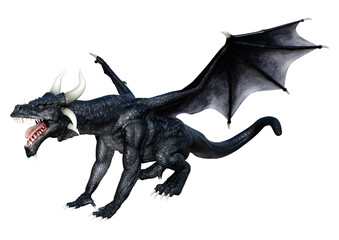 Fototapeta premium 3D Rendering Fairy Tale Dragon on White