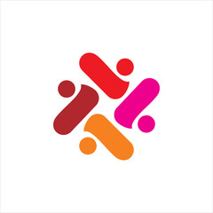 creative color people group logo design