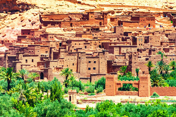 Small typical berber village in the mountains, Morocco
