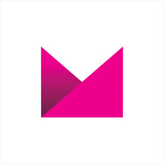 Obraz premium modern color letter m triangle logo design