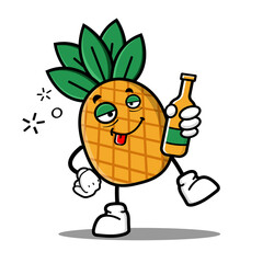 cute pineapple cartoon mascot character