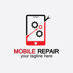 Mobile Phone Repair Logo.phone service logo, Rhone Repair, simple, concept, logo template - Vector