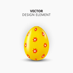 3d realistic  Easter egg. Happy Easter Design element. Vector Illustration EPS10