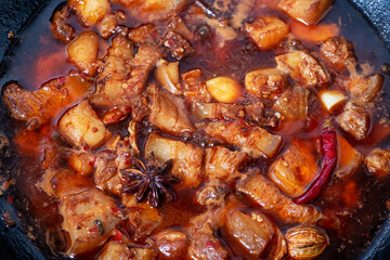 Chinese food, delicious braised meat in bowl