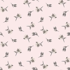 seamless background with little flowers. Digital design for textile, fabric, wallpaper and packaging 