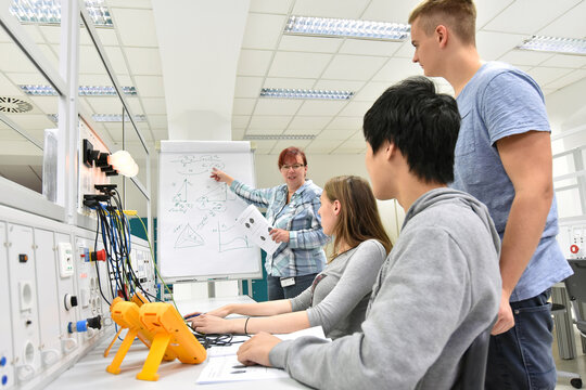 technical vocational training in industry: young apprentices and trainers in the classroom