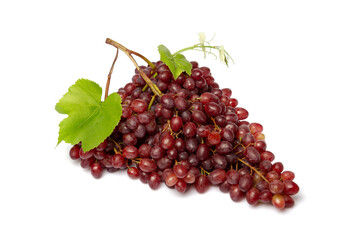 Fresh red grape fruit  isolated on white background.