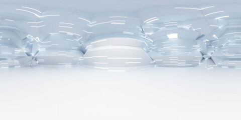 futuristic abstract white technology concept science fiction design building interior 3d render illustation hdr vr style