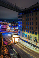 Obraz premium Stockholm, Sweden The Harald Lindbergs Trappor staircase at Slussen.