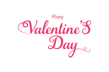 Lettering Happy Valentines Day banner. Valentines Day greeting card template with typography text happy valentine`s day. Vector illustration