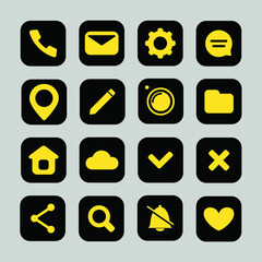 Set of the icons for apps.