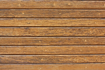 Old wooden background. Wood texture with cracks and worn brown paint.