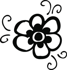 Isolated white and black vector icon flower