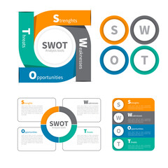 Infographic element with SWOT analysis concept with can be use for presentation and graphics design template