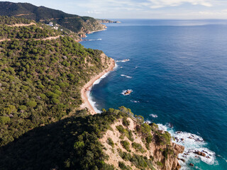 Tossa de mar girona europe spain beach turquoise blue water without people costa brava