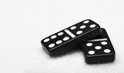 Black dominoes isolated in white background