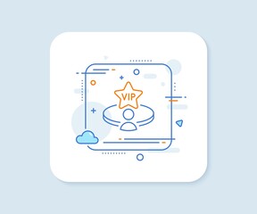 Vip casino table line icon. Abstract square vector button. Very important person service sign. Member club privilege symbol. Vip table line icon. Quality concept badge. Vector