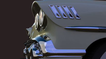 Image of a vintage car 3D illustration
