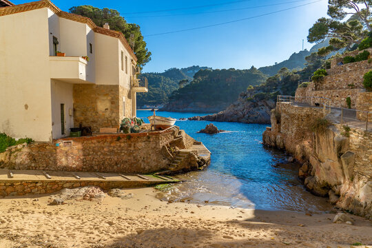 aiguablava winter fornells beaches of catalunya in spain europe turquoise blue sea palafrugell begur girona