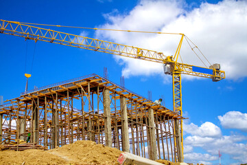 construction site with crane