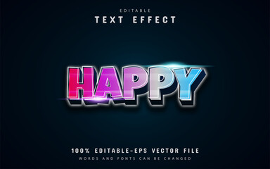 Happy text, colorful gradient style text effect