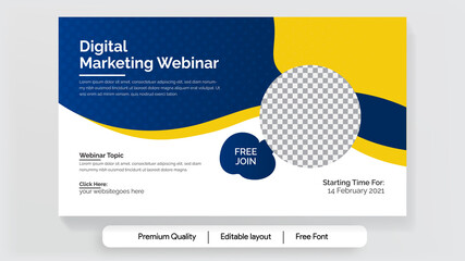 Business Online Marketing Webinar Program, conference Banner, flyer, post, vector
