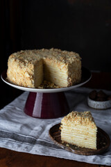 cake Napoleon puff pastry with butter cream