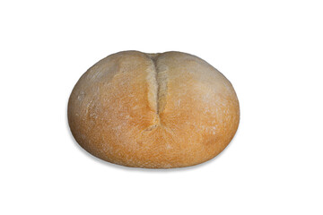 A fresh, crunchy bun isolated on a white background. Clipping path.